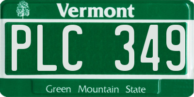 VT license plate PLC349
