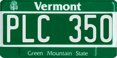 VT license plate PLC350