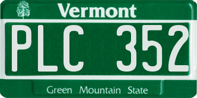 VT license plate PLC352
