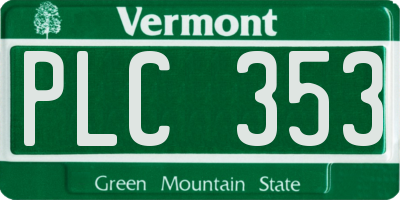 VT license plate PLC353