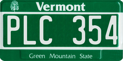 VT license plate PLC354