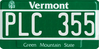VT license plate PLC355