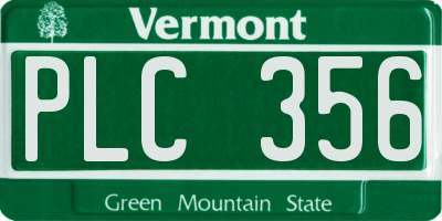 VT license plate PLC356