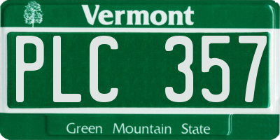 VT license plate PLC357