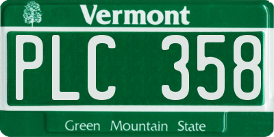VT license plate PLC358