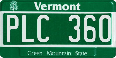 VT license plate PLC360