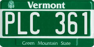 VT license plate PLC361
