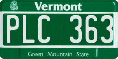 VT license plate PLC363