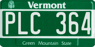 VT license plate PLC364