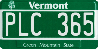 VT license plate PLC365