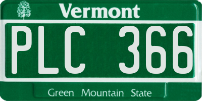 VT license plate PLC366