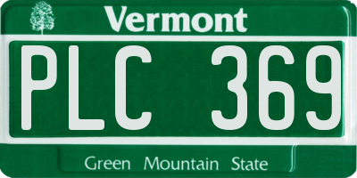 VT license plate PLC369