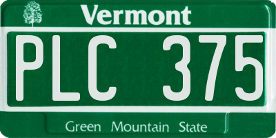 VT license plate PLC375