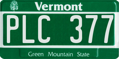 VT license plate PLC377