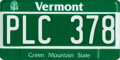 VT license plate PLC378