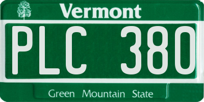 VT license plate PLC380