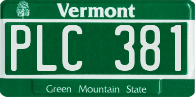 VT license plate PLC381