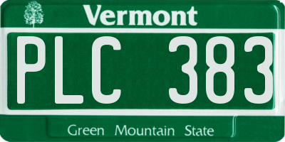 VT license plate PLC383
