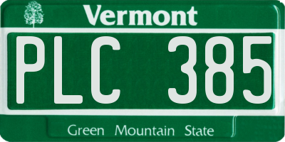 VT license plate PLC385