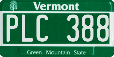 VT license plate PLC388