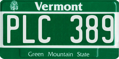 VT license plate PLC389