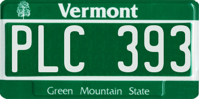 VT license plate PLC393