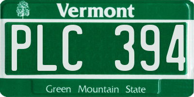 VT license plate PLC394