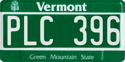 VT license plate PLC396