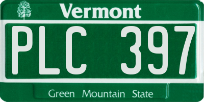 VT license plate PLC397
