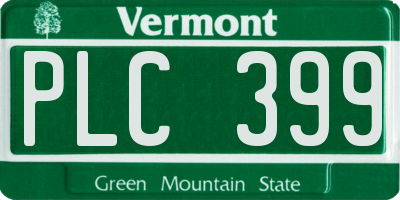VT license plate PLC399