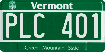 VT license plate PLC401