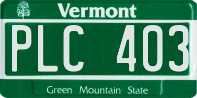 VT license plate PLC403
