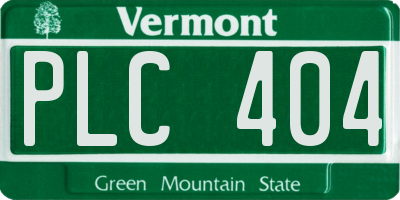 VT license plate PLC404