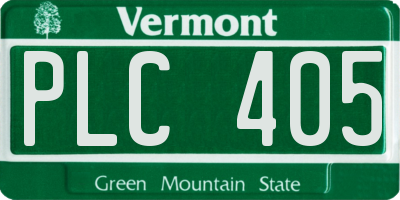 VT license plate PLC405