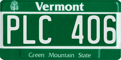 VT license plate PLC406