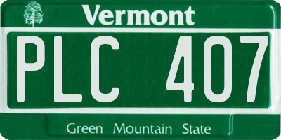 VT license plate PLC407