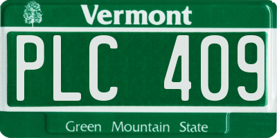 VT license plate PLC409