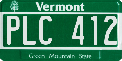VT license plate PLC412