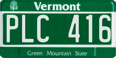 VT license plate PLC416