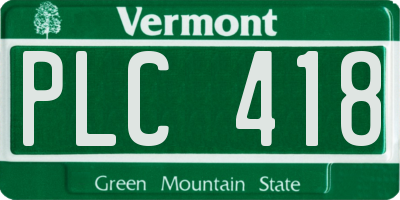 VT license plate PLC418
