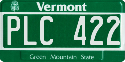 VT license plate PLC422
