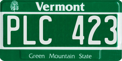 VT license plate PLC423