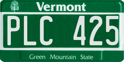 VT license plate PLC425