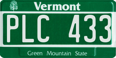 VT license plate PLC433