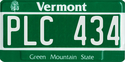 VT license plate PLC434