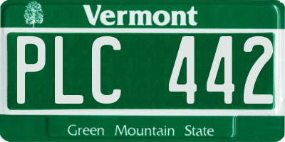 VT license plate PLC442