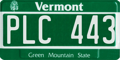 VT license plate PLC443