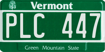 VT license plate PLC447
