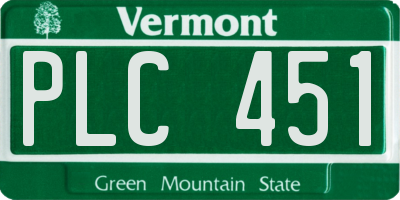 VT license plate PLC451
