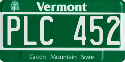VT license plate PLC452